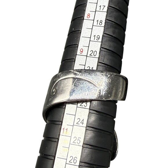 VTG Silco Swirl Engraved Adjustable Spoon Ring Size 10 USA Minimalist Retro - Picture 6 of 6